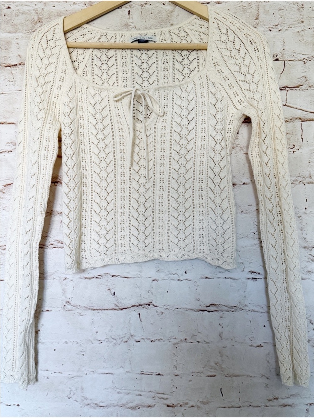American Eagle crochet knit top